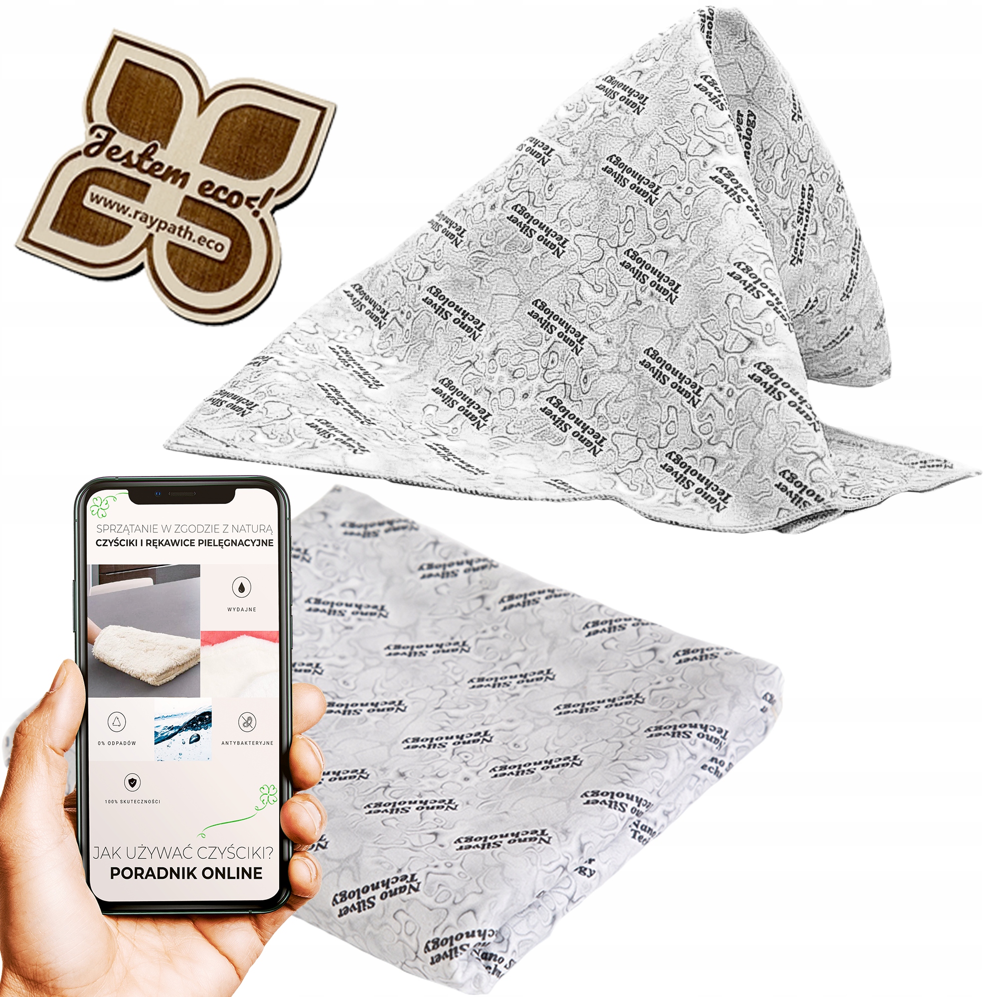 Levně Raypath Čistič Sunbeam XXL Popelavý S Nanostříbrem Šedý