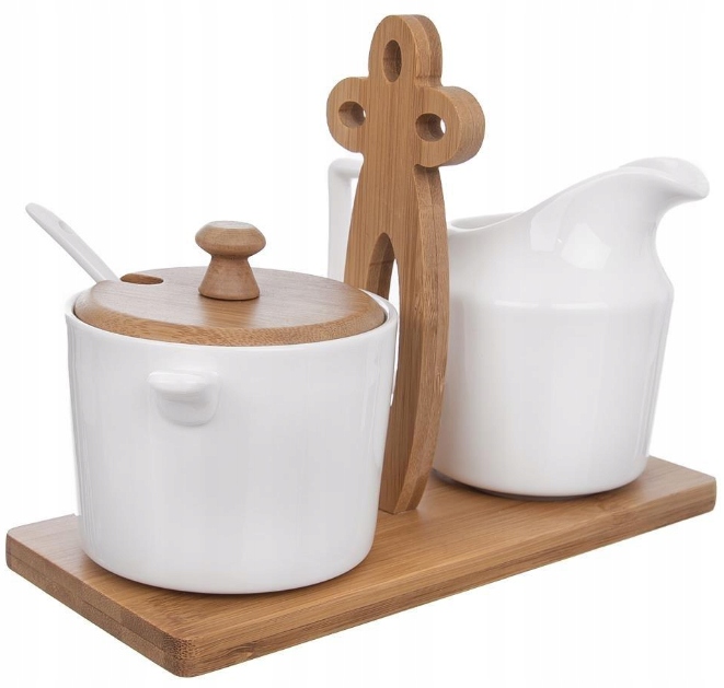 

Cukiernica I Mlecznik Zestaw Biała Porcelanowa Kpl