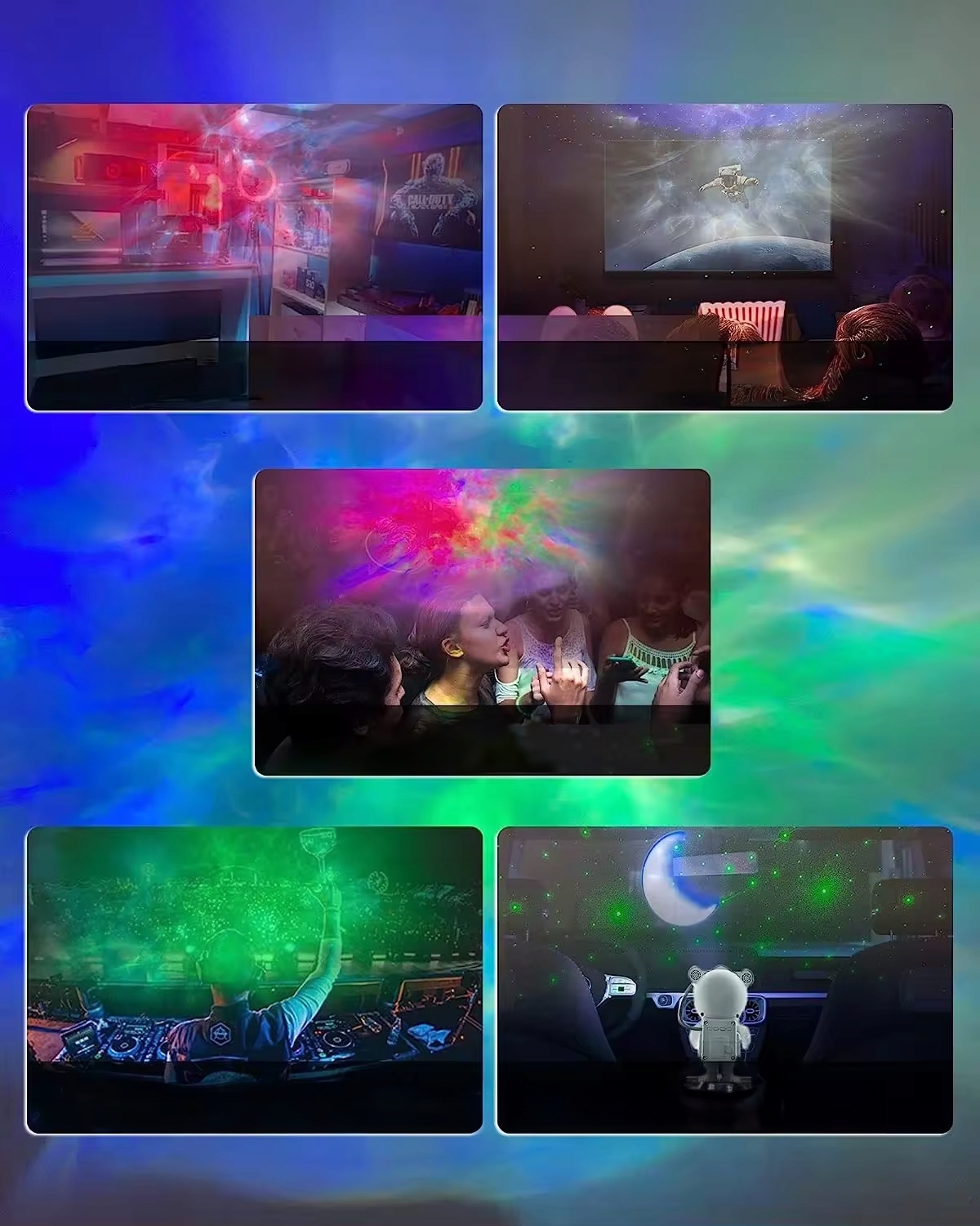 PROJEKTOR GWIAZD ASTRONAUTA GŁOŚNIK BLUETOOTH Lampka Dzieci Led LASER PILOT Rodzaj gwintu zintegrowane źródło LED