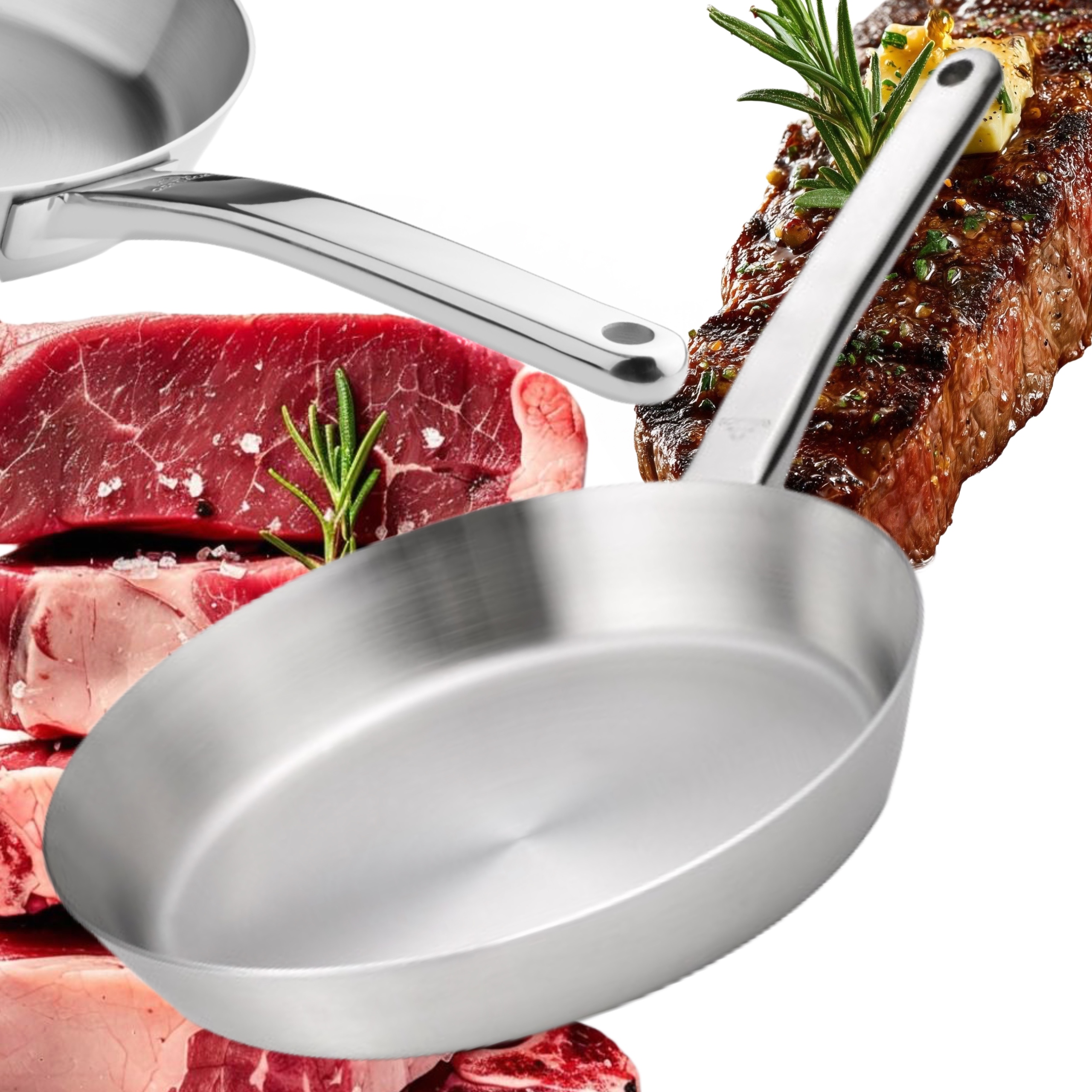 Patelnia Tradycyjna Stalowa Kuchenna Gerlach Prestige 24CM Stal Nierdzewna