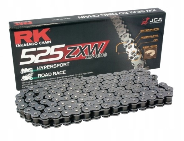 Rk Hnacia Reťaz 525ZXW-128 (xw-ring) S Uzáverom (clf) V Súprave, Farba Sta