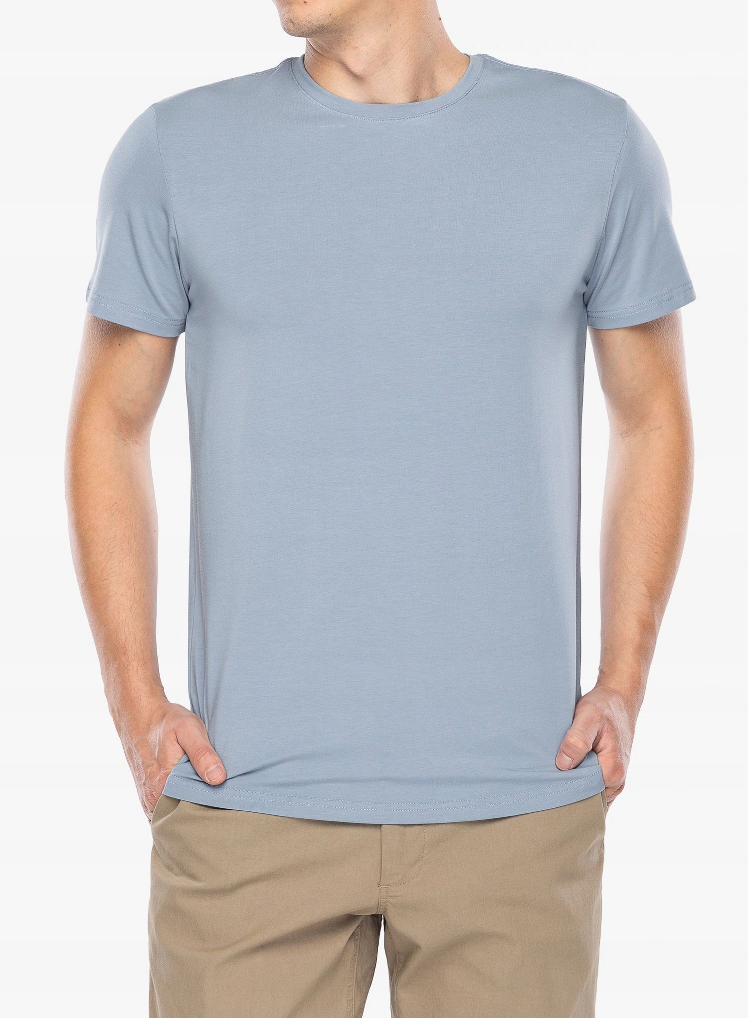 Bavlněné tričko Dovre O-neck světle modrá S