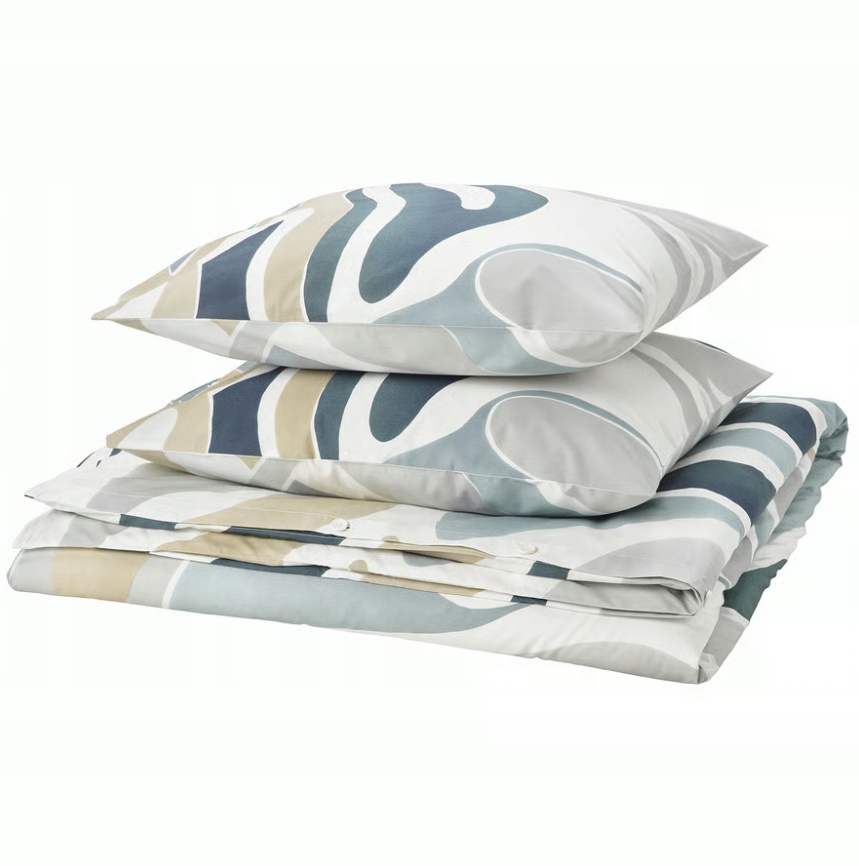 Ikea Mygglasvinge Obliečka na prikrývku a 2 obliečky, viacfarebná, 200 x 200 cm