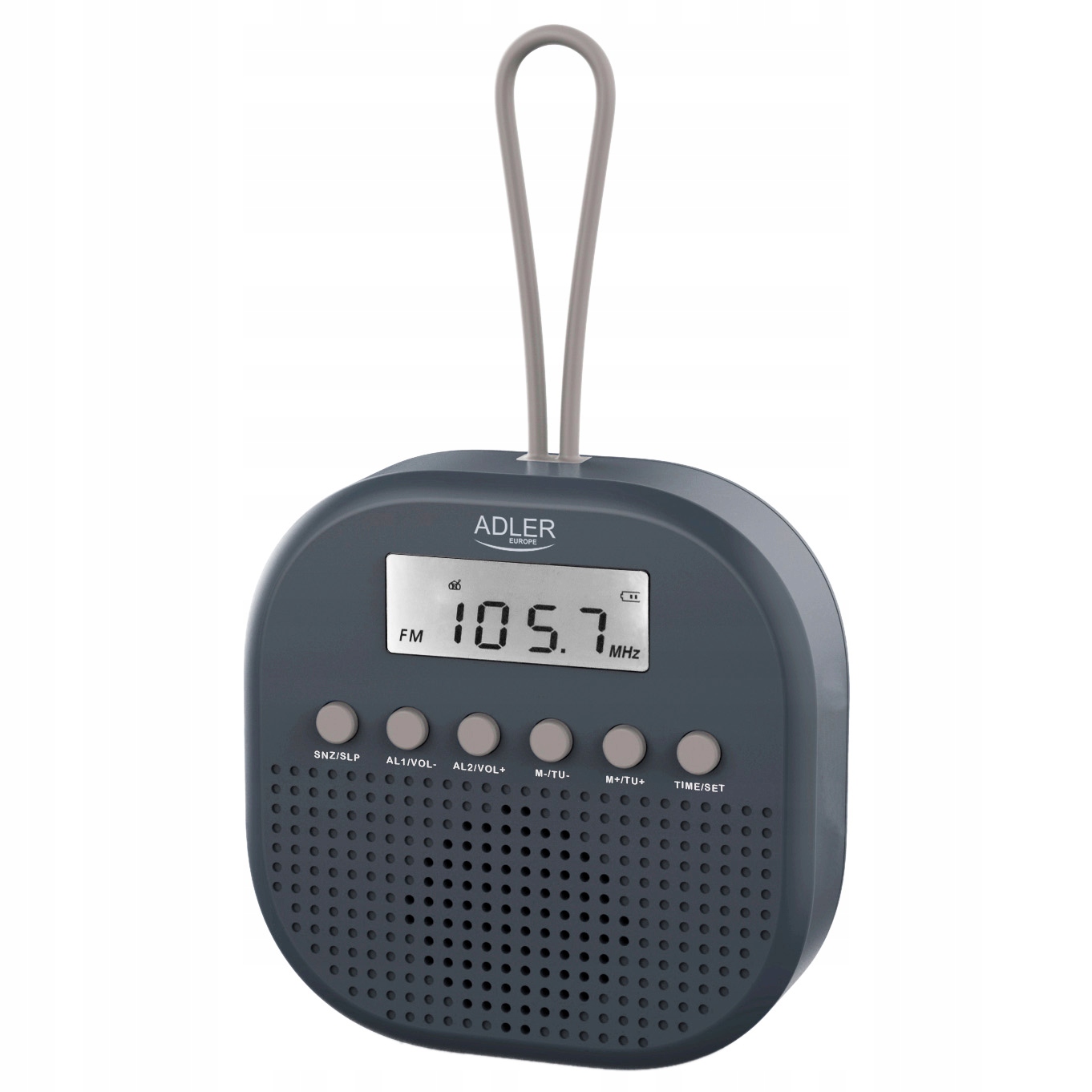 Adler Radio uniwersalne wodoodporne z funkcją alarmu Ad 1912 Czarny