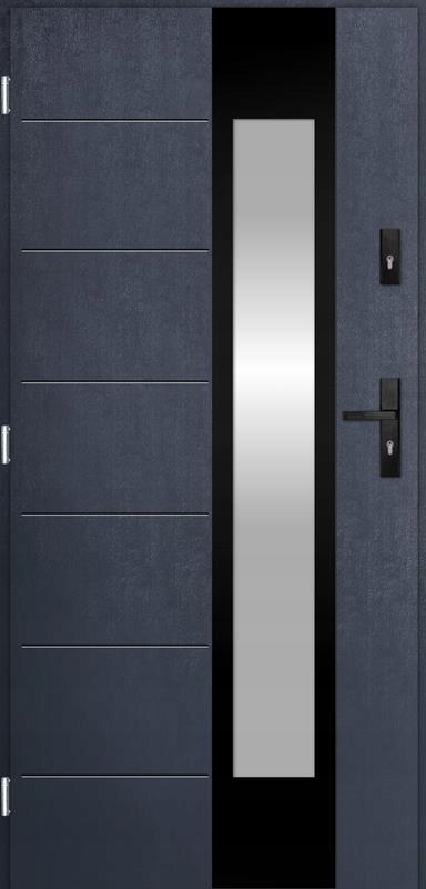 POLSKIE DRZWI ZEWNĘTRZNE INOX NFUL BLACK 72MM 100