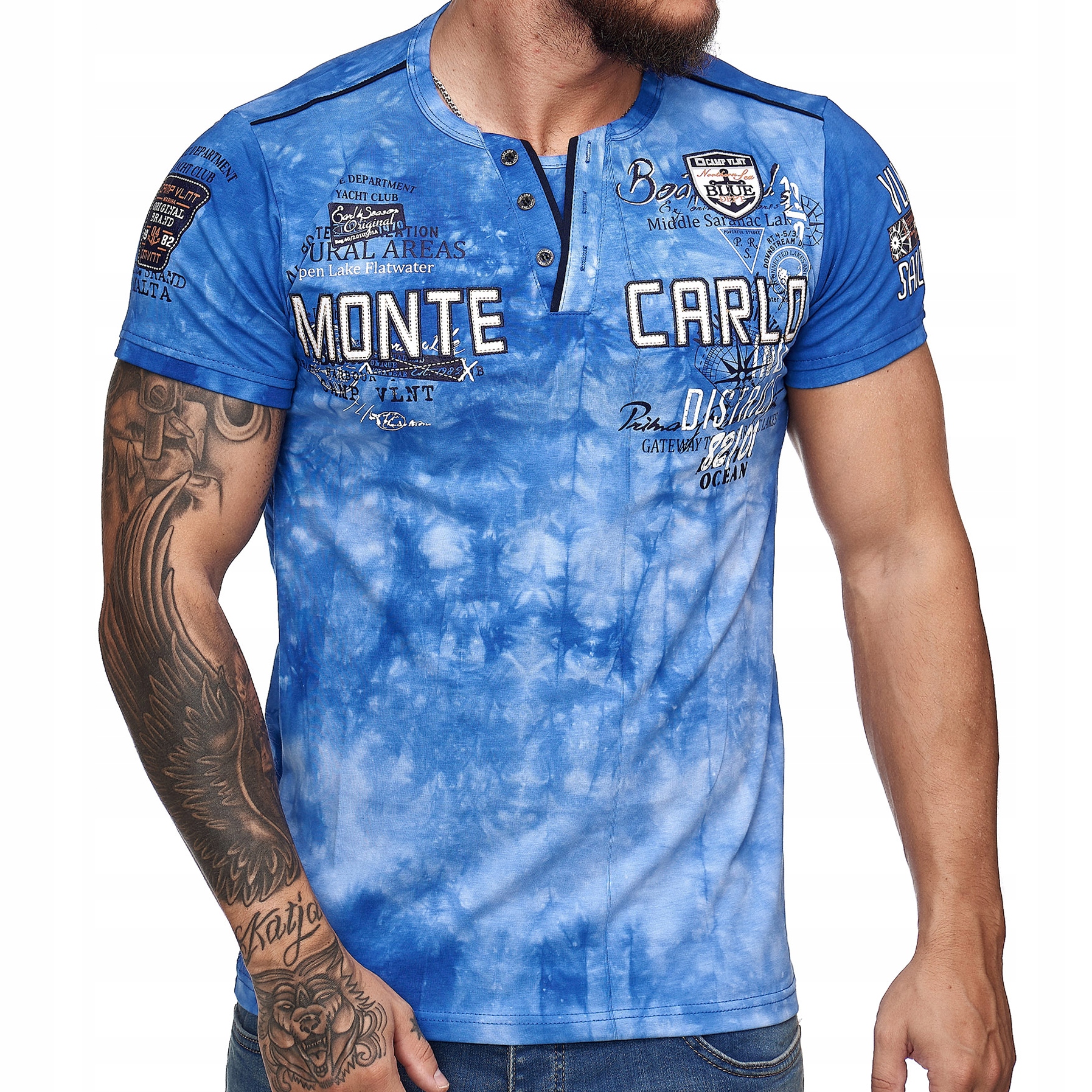 

T shirt Męski Monte Carlo Wyszywany Cieniowany