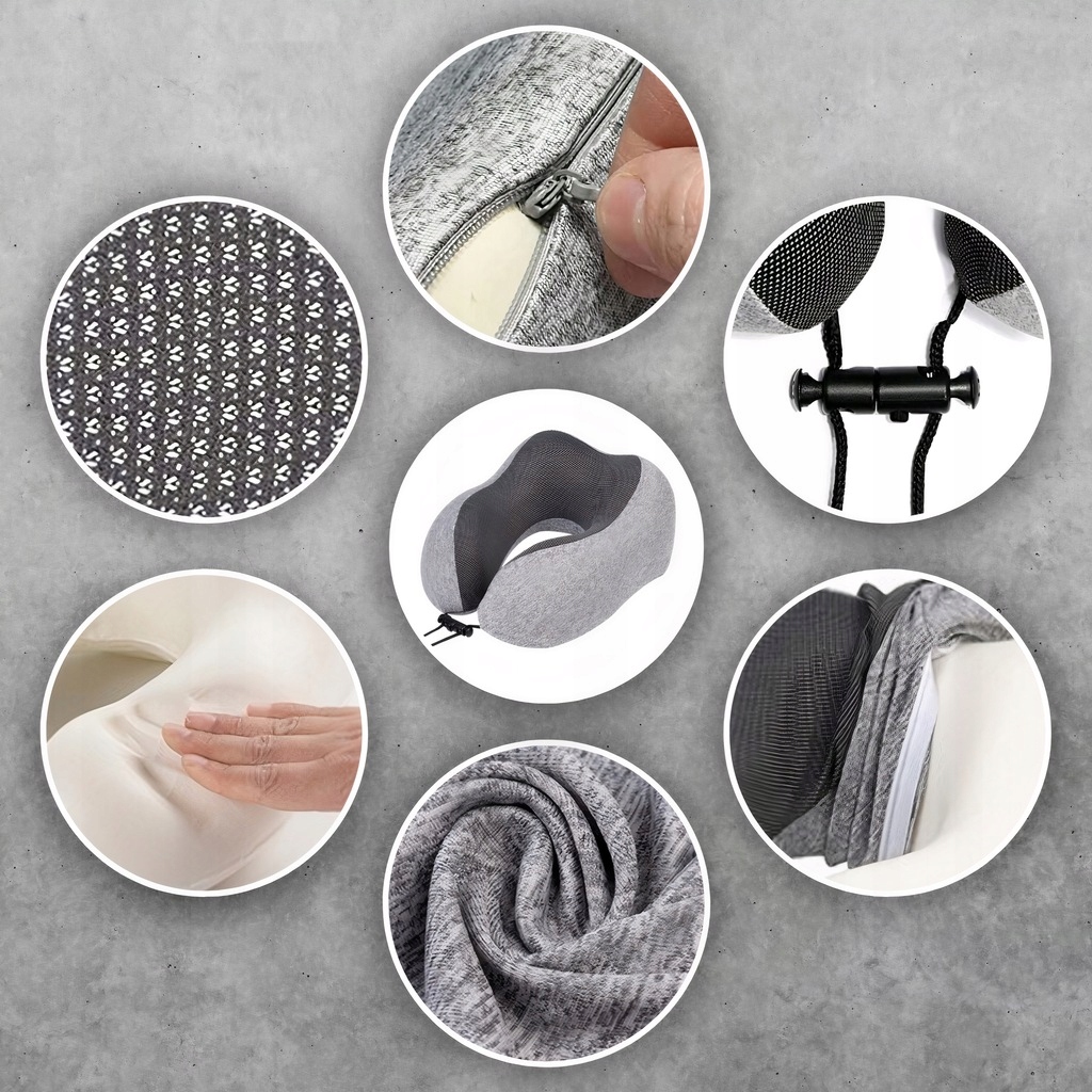 PODUSZKA PODRÓŻNA TURYSTYCZNA ROGAL NA SZYJĘ MEMORY + ZATYCZKI + OPASKA Marka Iso Trade