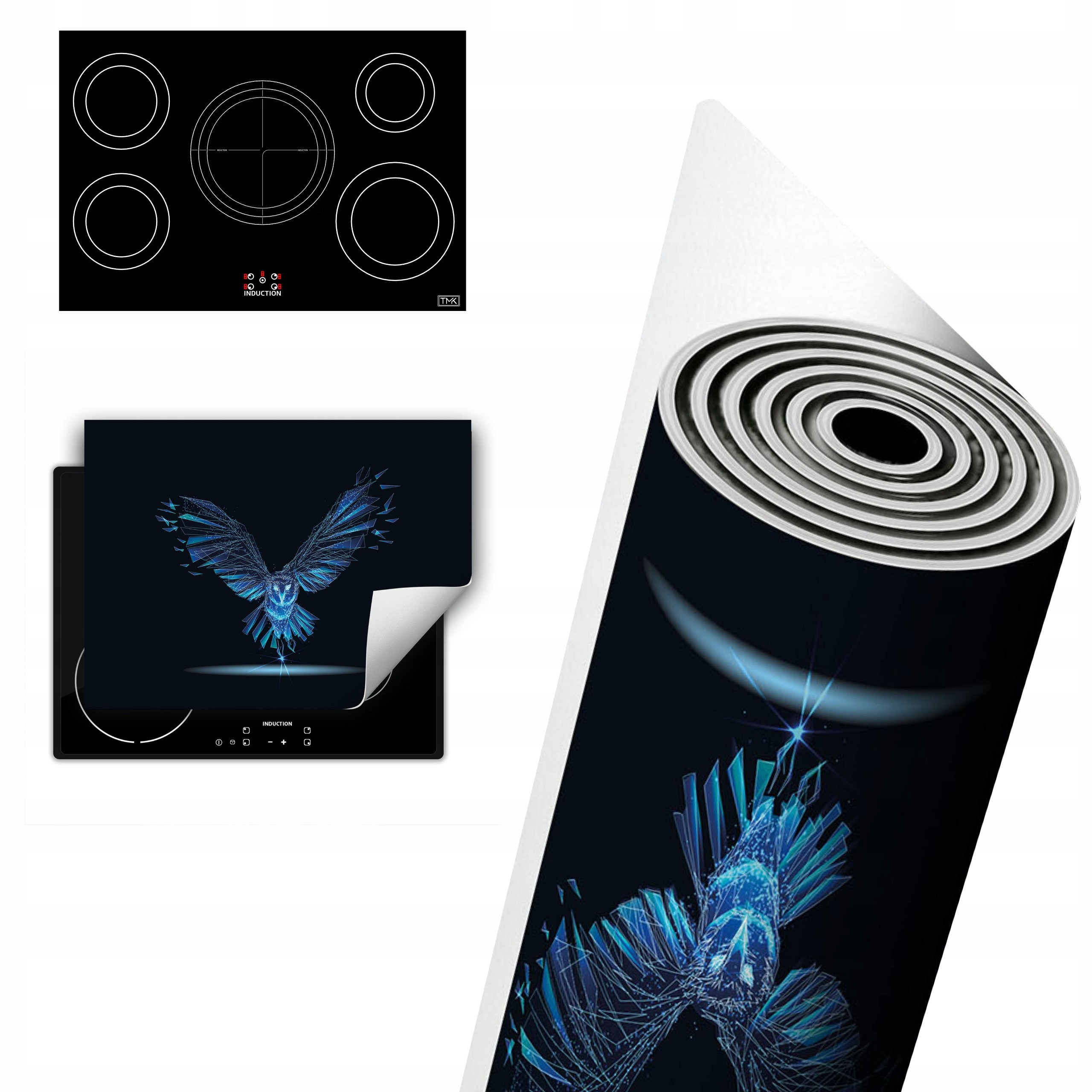 Vinylová Ochrana Na Indukci Desky 80x52 modrý pták