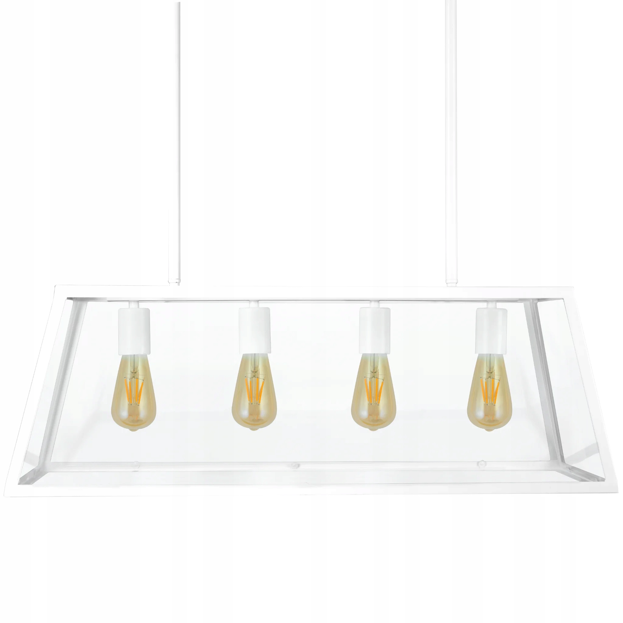 Závesná lampa luster biela sklenená loft do obývačky 78 cm, 4 body Polux