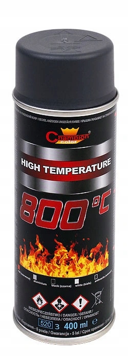 Spray Antracyt Farba Emalia Silikonowa Żaroodporna 800°C 400ML 1 Szt.