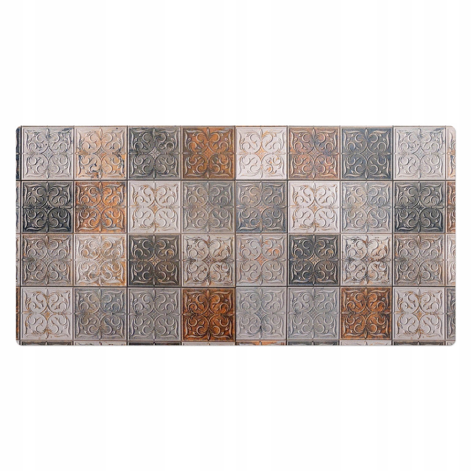 Ochranná podložka na stůl s motivem hranatých vzorů v retro stylu, 100 x 50 cm