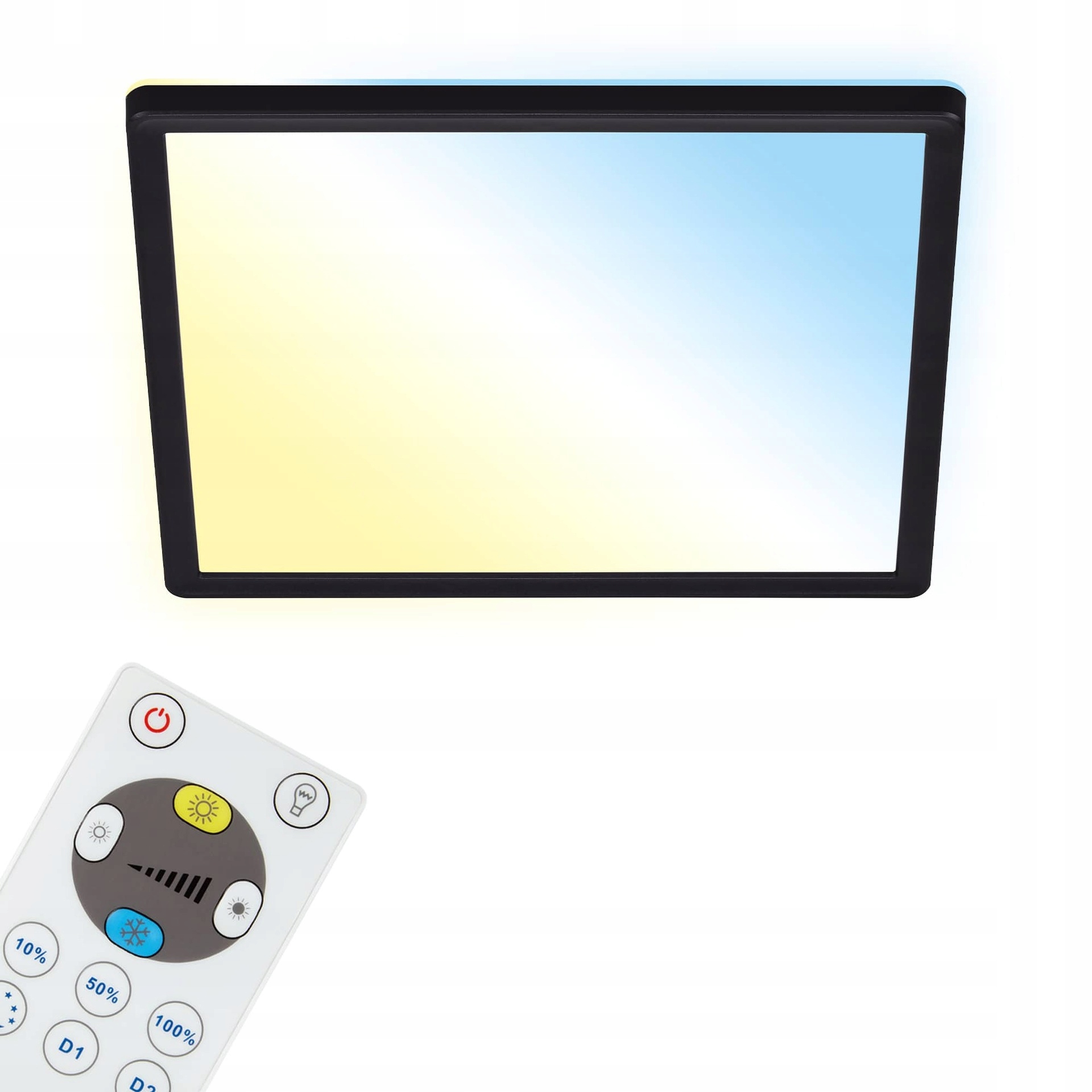 Briloner Slim Cct Led panel čierny 29,3 cm, 18W, diaľkový ovládač, stmievateľ