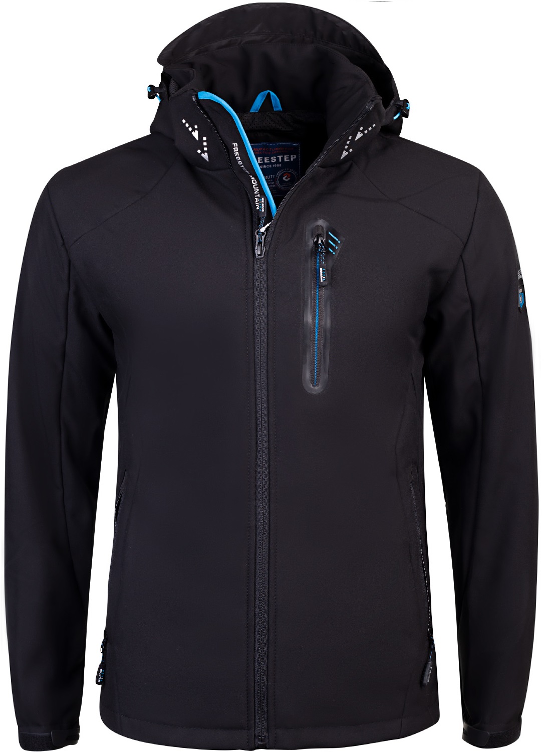 KURTKA MĘSKA SOFTSHELL Z KAPTUREM WIOSENNA PRZEJŚCIOWA WODOODPORNA / XL