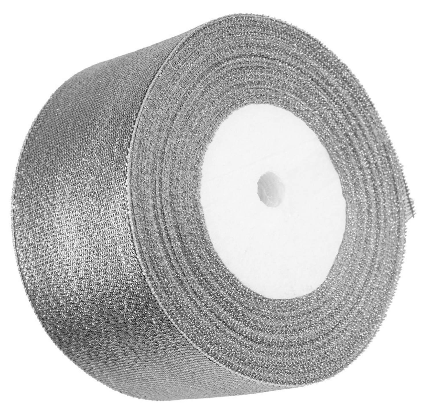Tasiemka wstążka Srebrna Brokatowa dekoracyjna do kokardek szycia 50mm 22mb