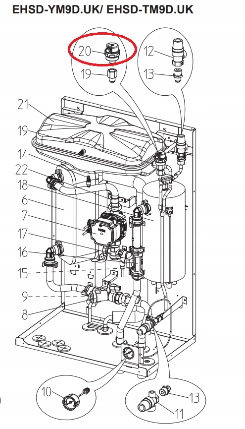 245173 S70C17150 AIR VENT (AUTOMATIC) ODPOWIETRZNIK AUTOMATYCZNY Mitsubishi Electric