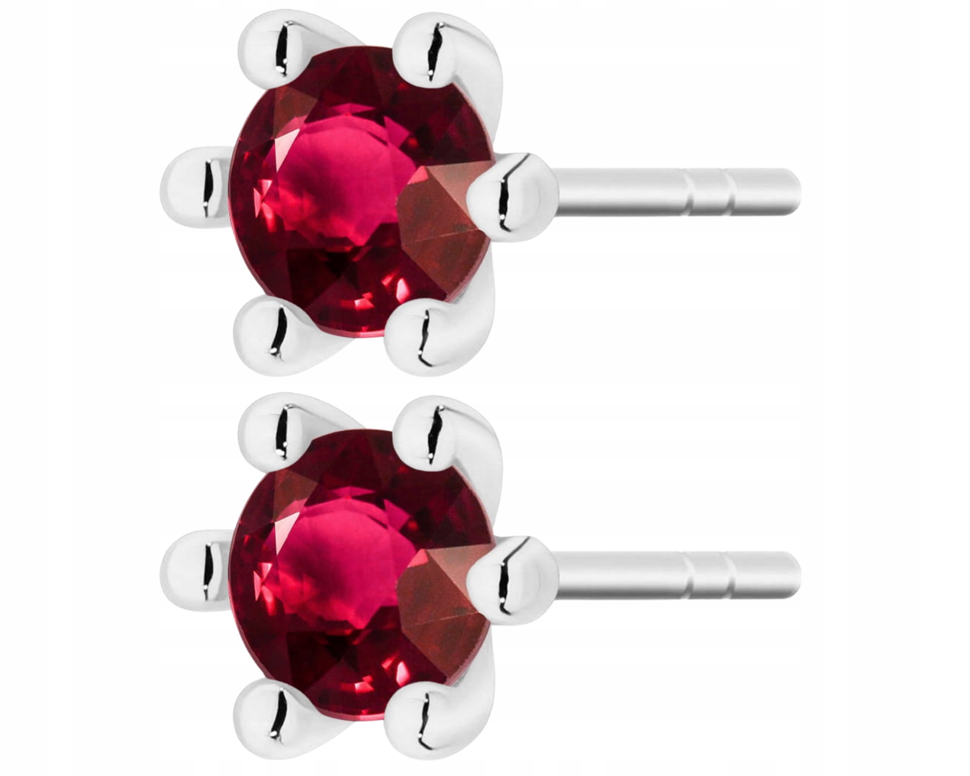 Náušnice z bílého zlata s červeným rubínem, Gravírování Dárek