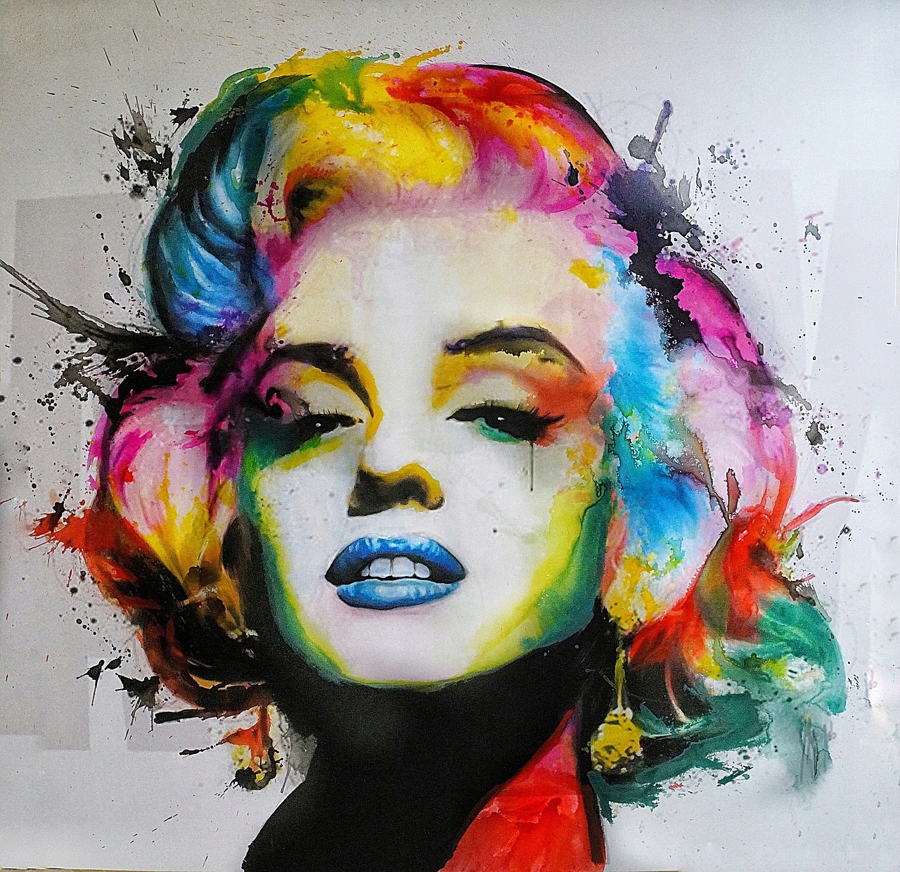 Diamantová výšivka Marilyn Monroe Portrét Tvář Žena Barva čtverců 50x50 cm
