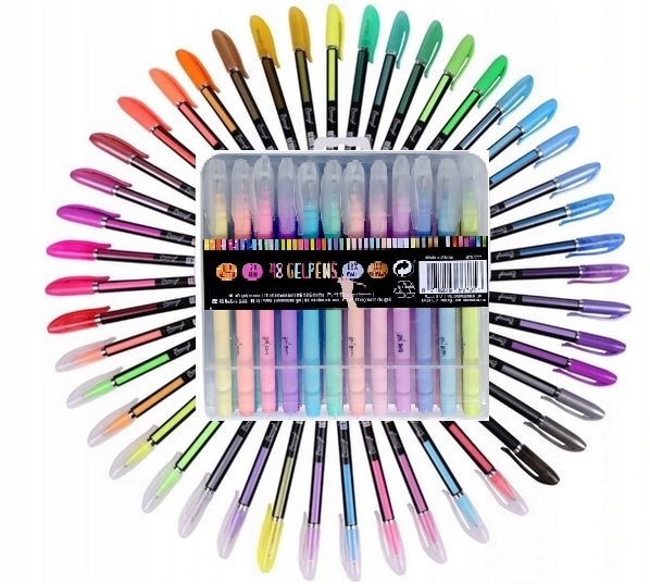 Wielokolorowe długopisy żelowe - 48 kolorów