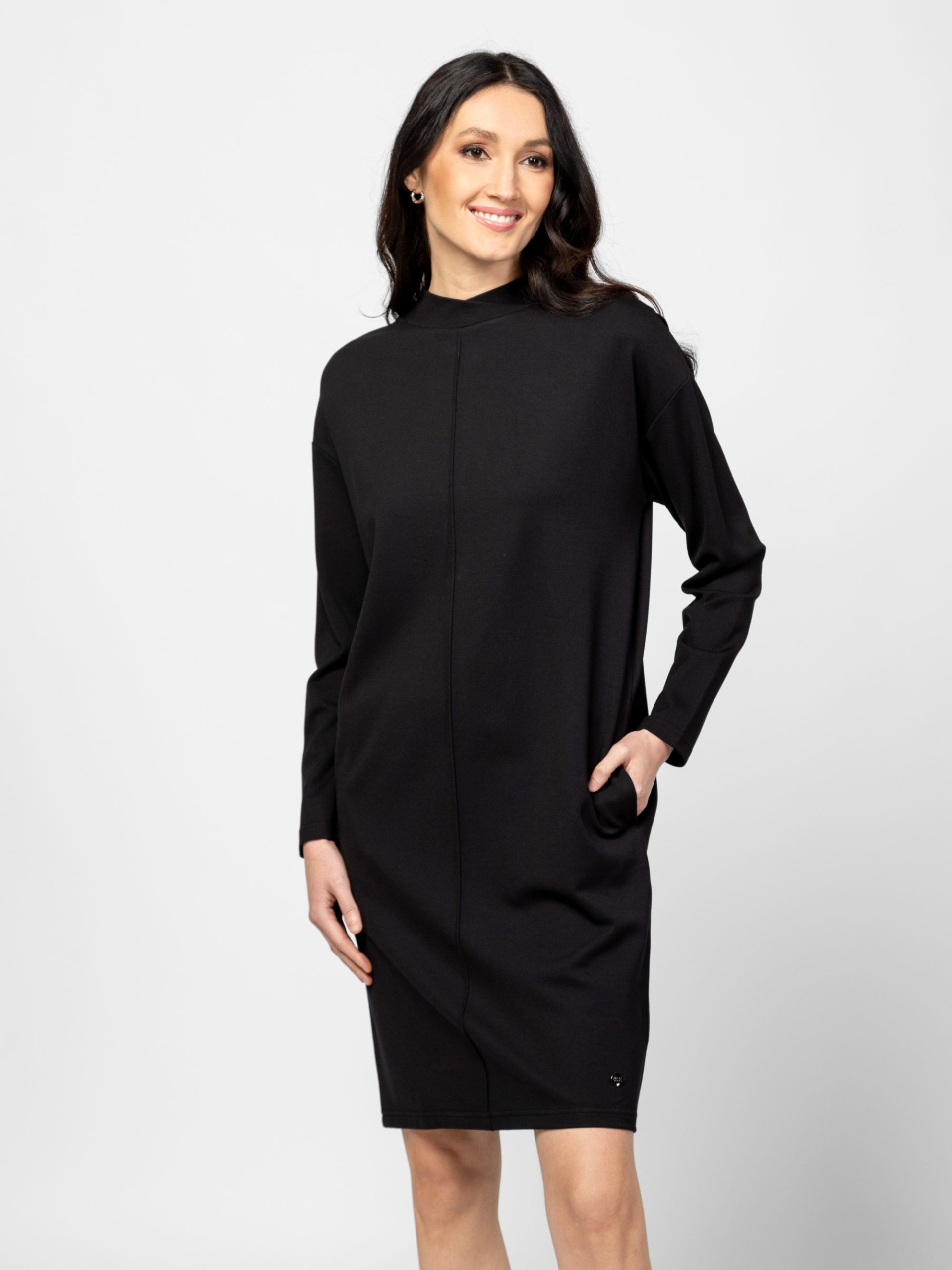 Heavy Tools Dámská Elegantní Volná Šaty Vanake Black Černá XXL