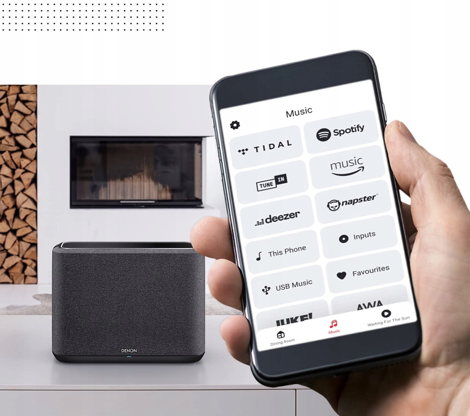 DENON Home 350 Multiroom Speaker with HEOS, Alexa, WiFi, Bluetooth, USB — miniatura 8