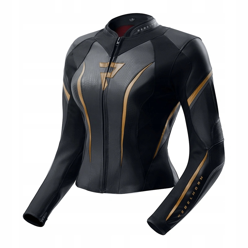Dámska motocyklová bunda Rebelhorn Diva St Black/gold čierna zlatá Darčeky