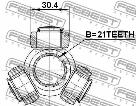 FEBEST 2116 FOC16 Podpora trojramienna wal napedo Part number 2116 FOC16