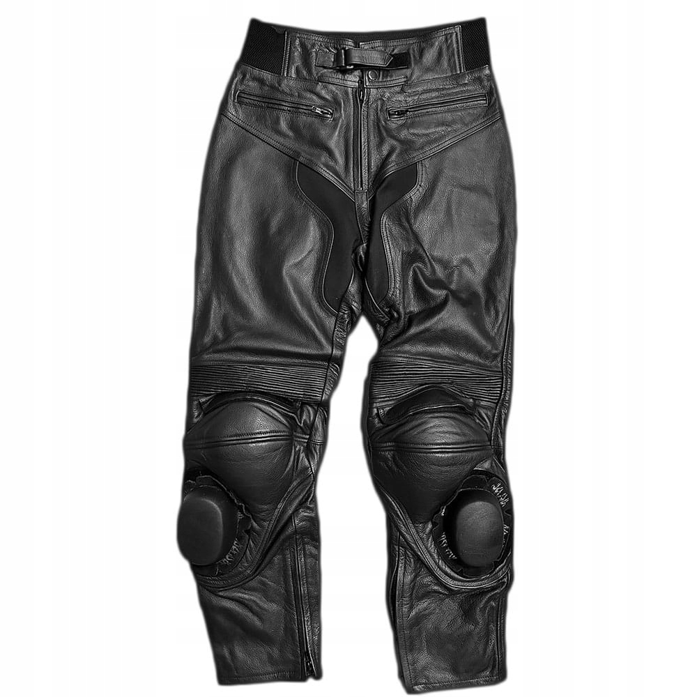 Spodnie Motocyklowe Skórzane z Protektorami No.28 Rozmiar 34