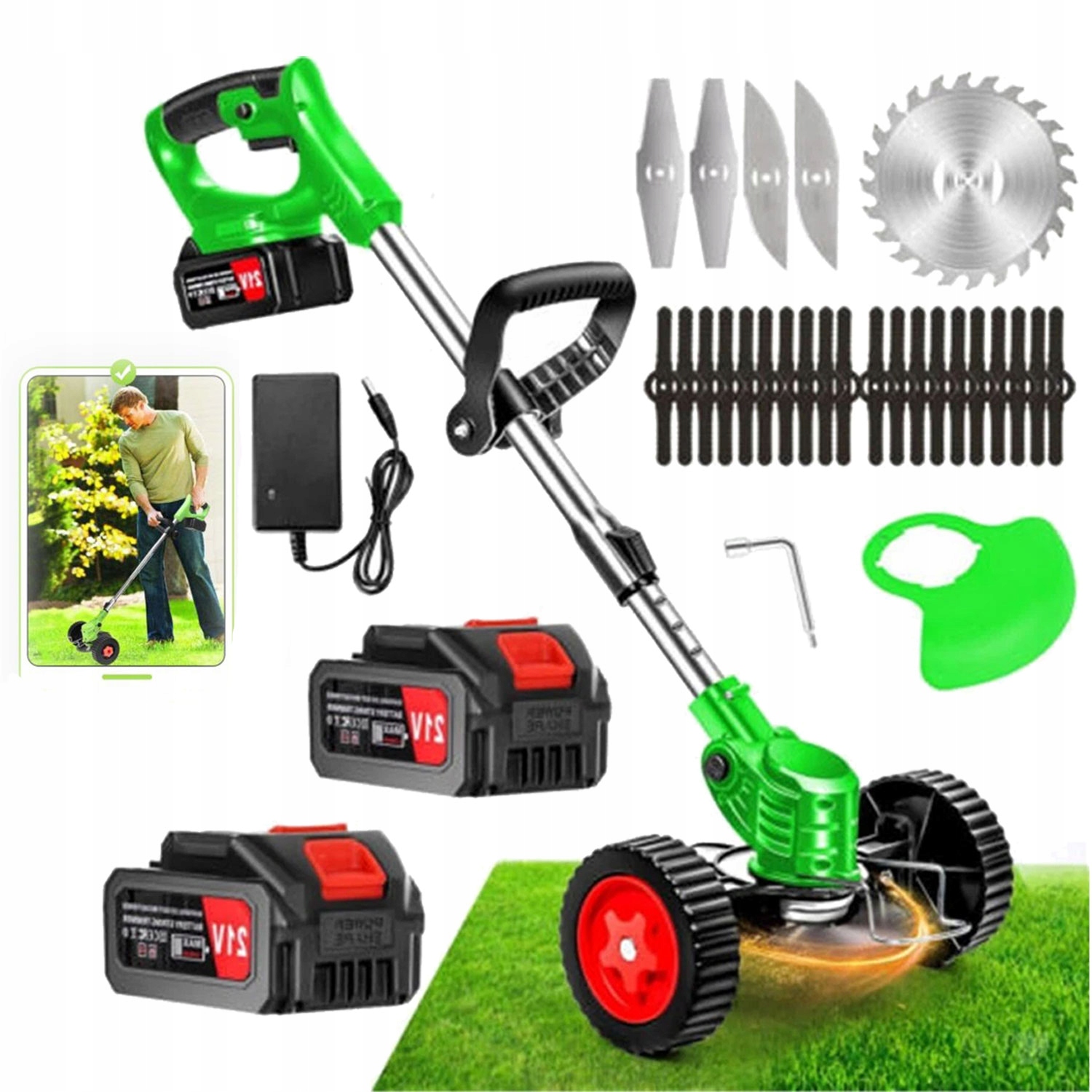 Vyžínač Zahradní Aku Vyžínač 2XAKU Křovinořez Na Trávy Sada