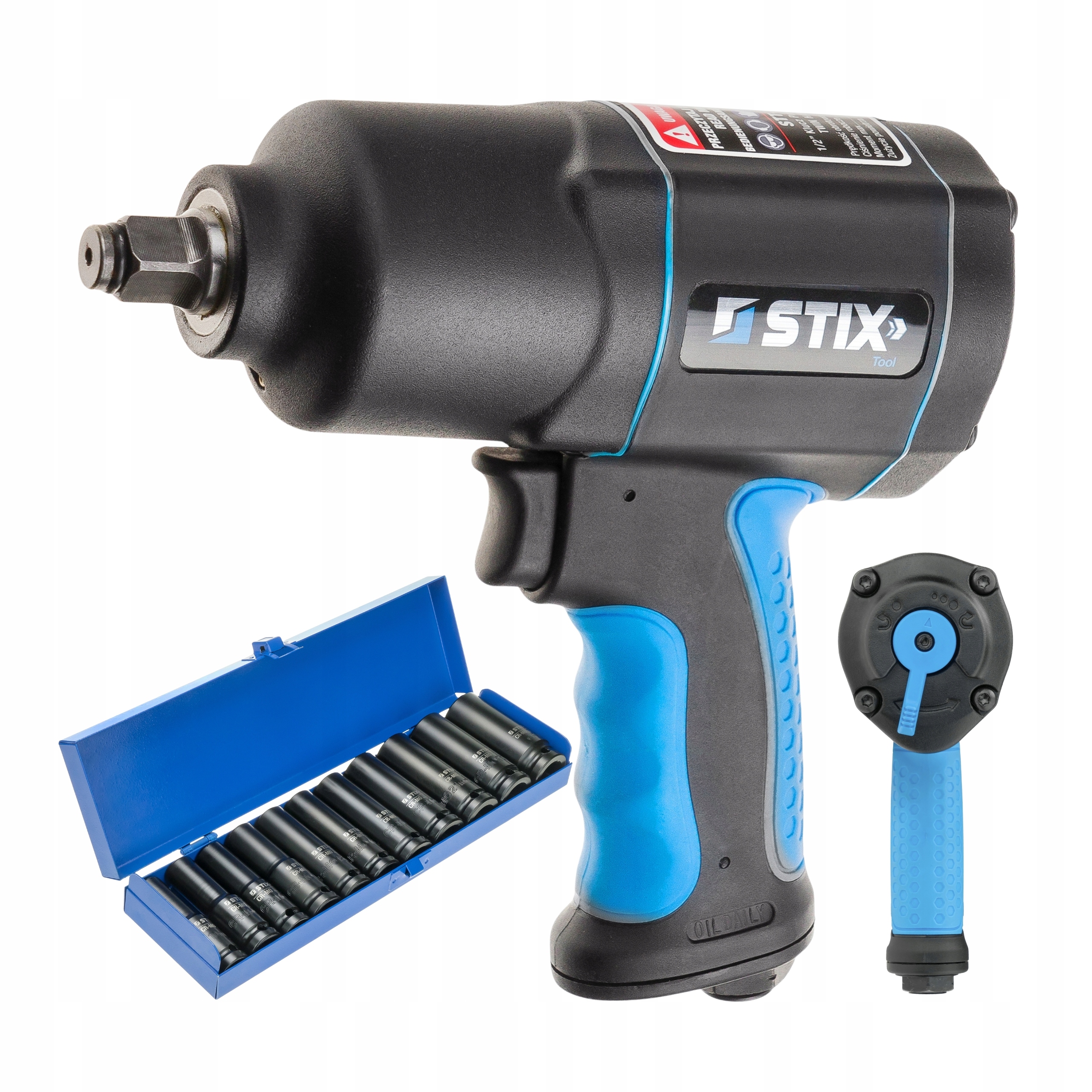 Klucz Udarowy Pneumatyczny Kompozytowy Z Udarem Do Kół 1900 Nm 1/2 Nasadki