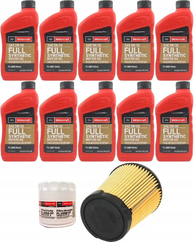 MOTORCRAFT 5W50 +FILTRY FORD MUSTANG 5.2 2015-2017