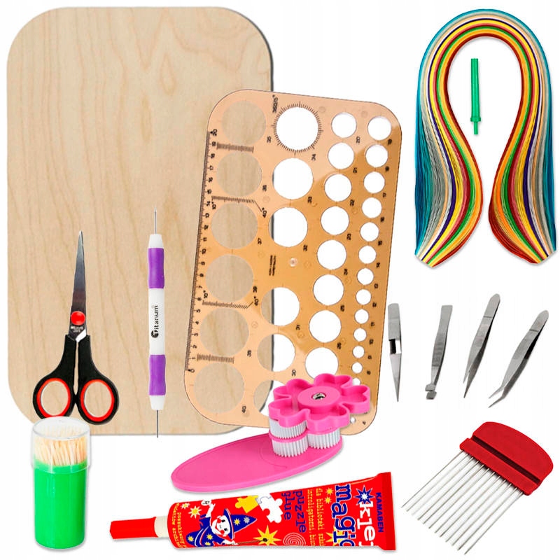 Startovací sada pro Quilling Základní nástroje Podložka šablona Pruhy