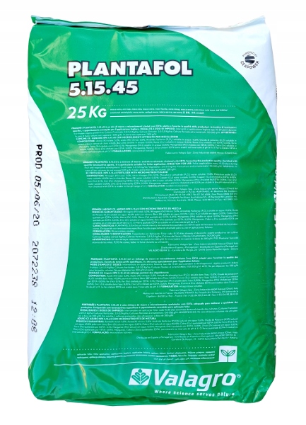 Nawóz Plantafol 5-15-45 25 kg zawartość potasu 45%