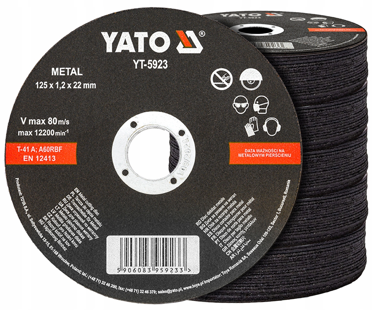 100szt Tarcza Tarcze Do Cięcia Metalu Stali Aluminium Inox 125x1,2