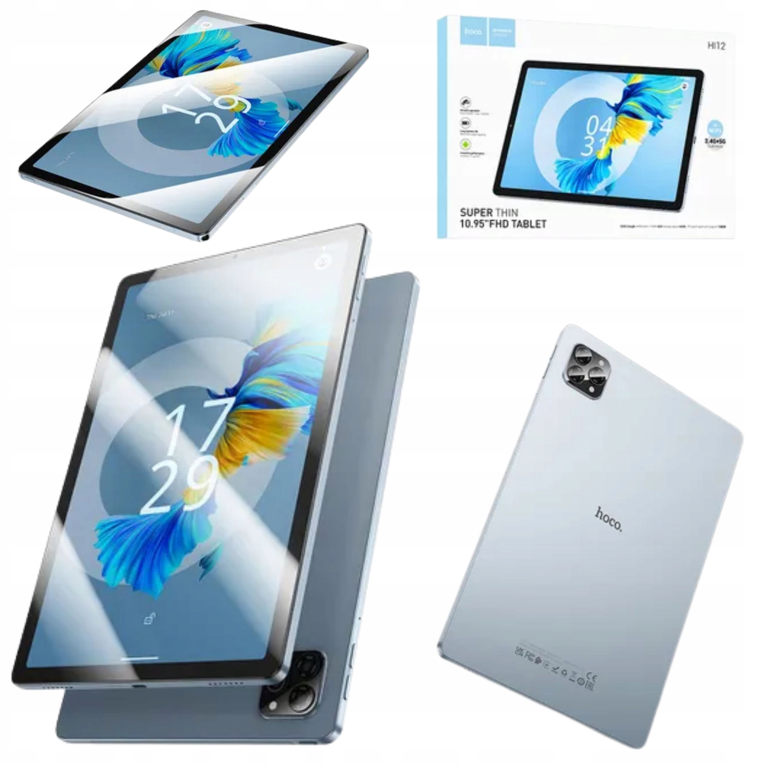 Tablet 10,95" 4GB/64GB Hoco Full Hd Wi-Fi Android 14 Niebieski Duży Ekran