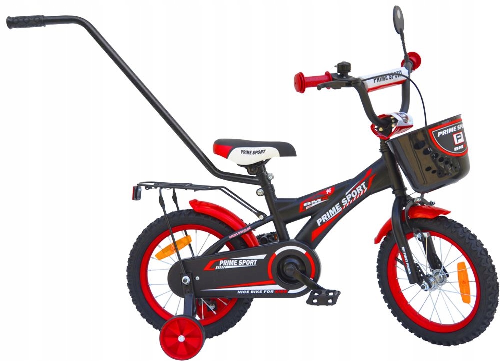 Rower dziecięcy 14" Prime Bmx Sport BLACK/Red Półmat Premium