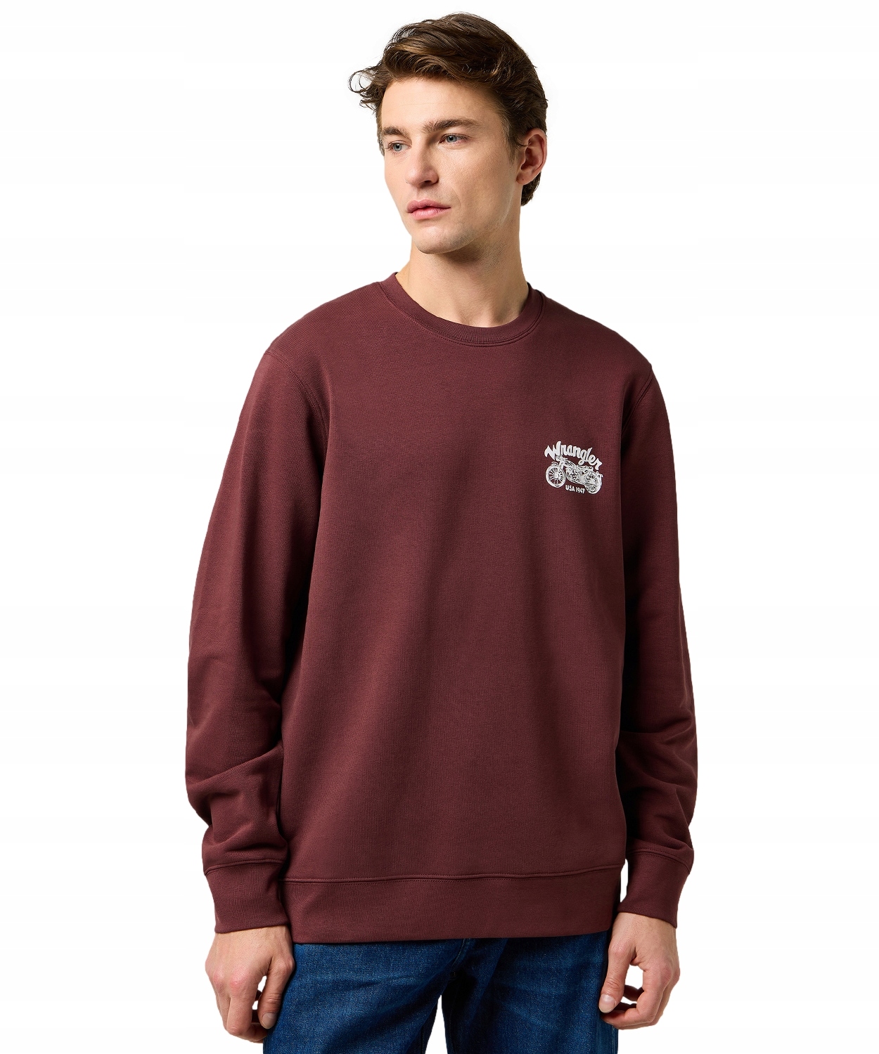 Mikina Wrangler Americana Crew 112371680 Decadent Chocolate M