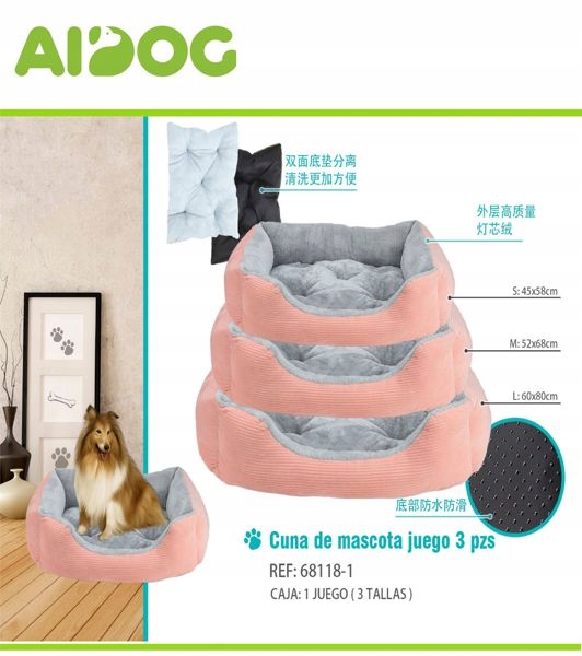 Levně Růžová Pelíšek pro zvířata z veluru – komfortní a stylová