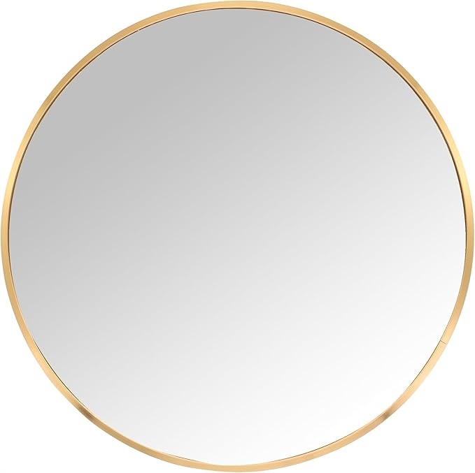 Relaxdays Okrúhle zrkadlo Ø 70 cm so zlatým rámom (H115)
