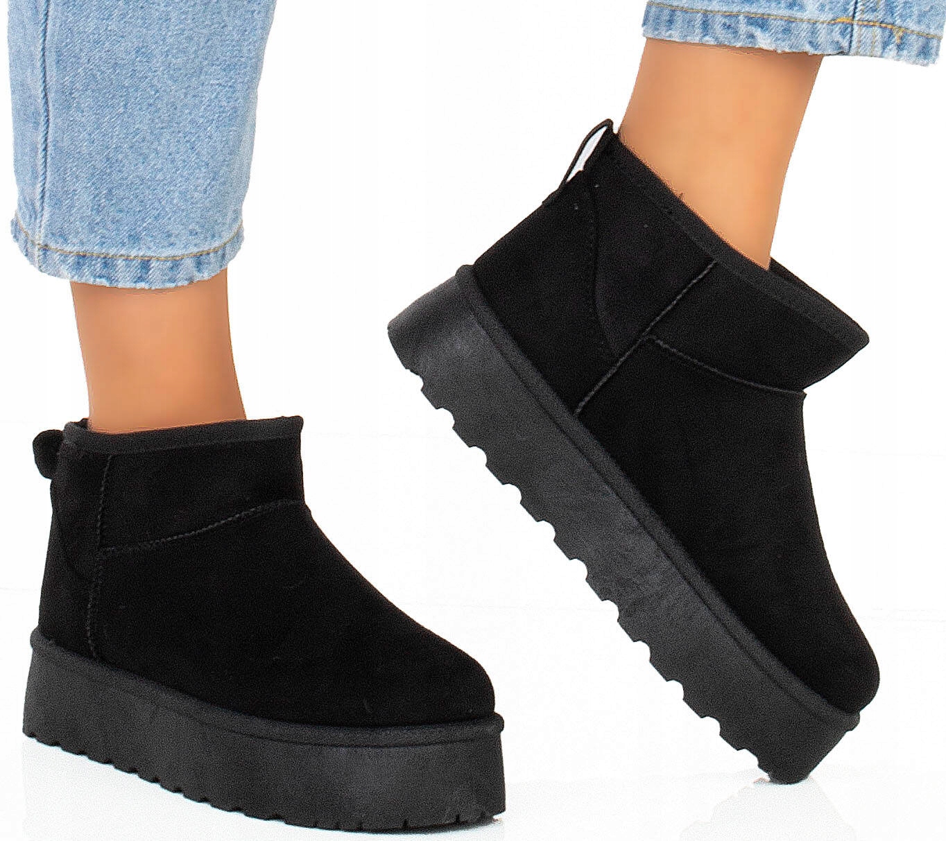 ŚNIEGOWCE CZARNE OCIEPLANE BOTKI PLATFORMA 41