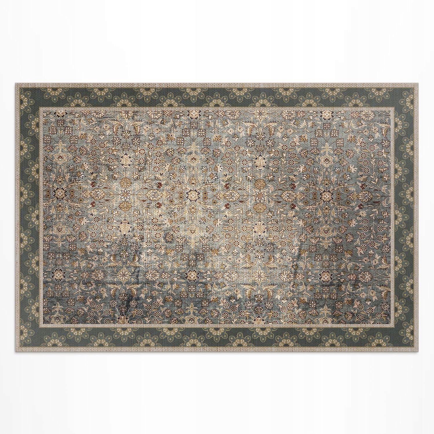 Pvc koberec Patio Rozmer: 150 x 100 cm Vintage kvetinový vzor s vytieranou textúrou