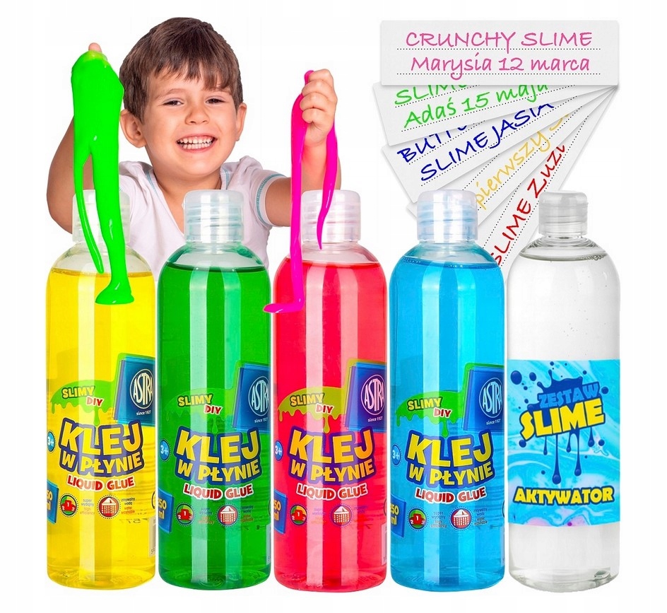 

Zestaw Slime 4x kolorowy Klej Pva Aktywator