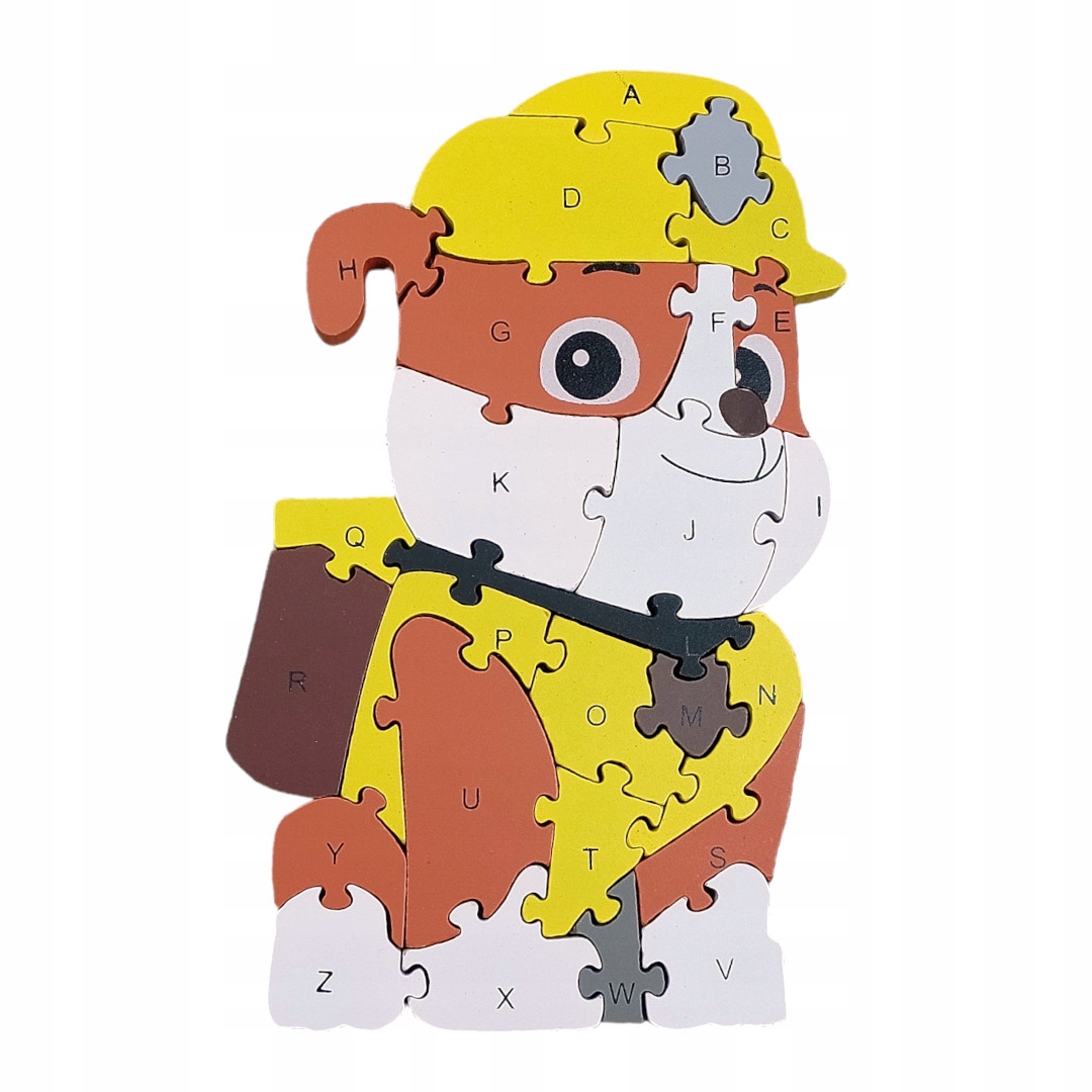 PSI PATROL PUZZLE PUZLE EDUKACYJNE DREWNIANE LITERKI I CYFERKI RUBBLE EAN (GTIN) 5905701600915
