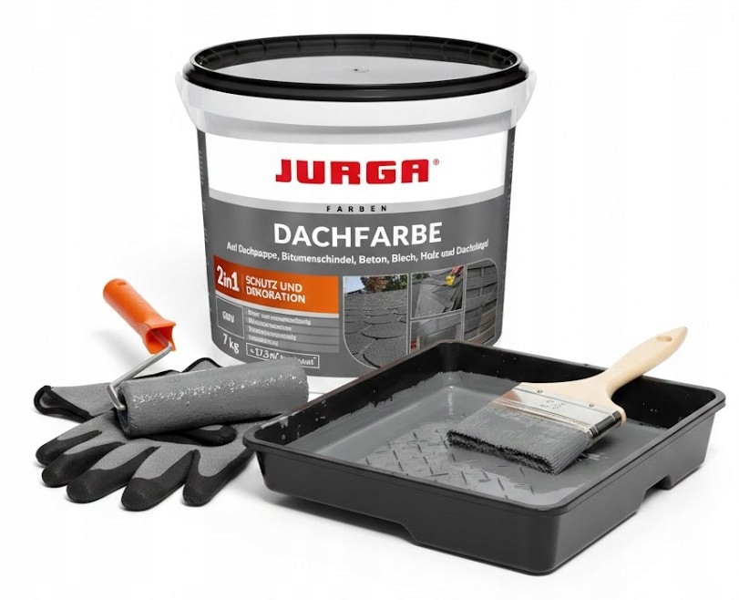 Jurga Dachfarbe 7kg Szara Papa w Płynie membrana dachowa, balkon, taras