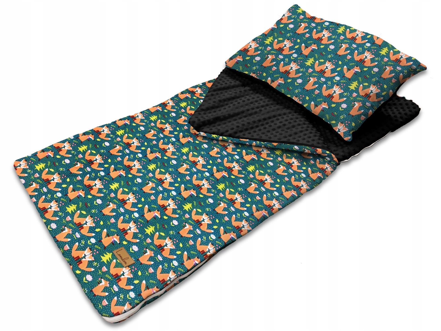 ŚPIWOREK NA SUWAK 140x75 LISKI MINKY CZARNY