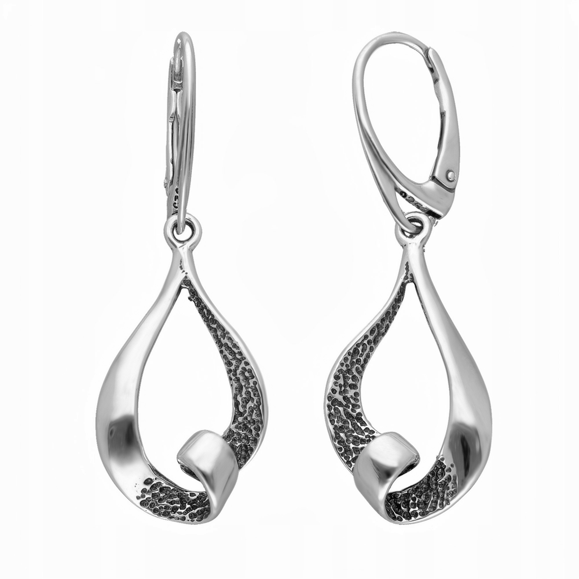 Stříbrné Náušnice Anglické Ažurové, Oxidované