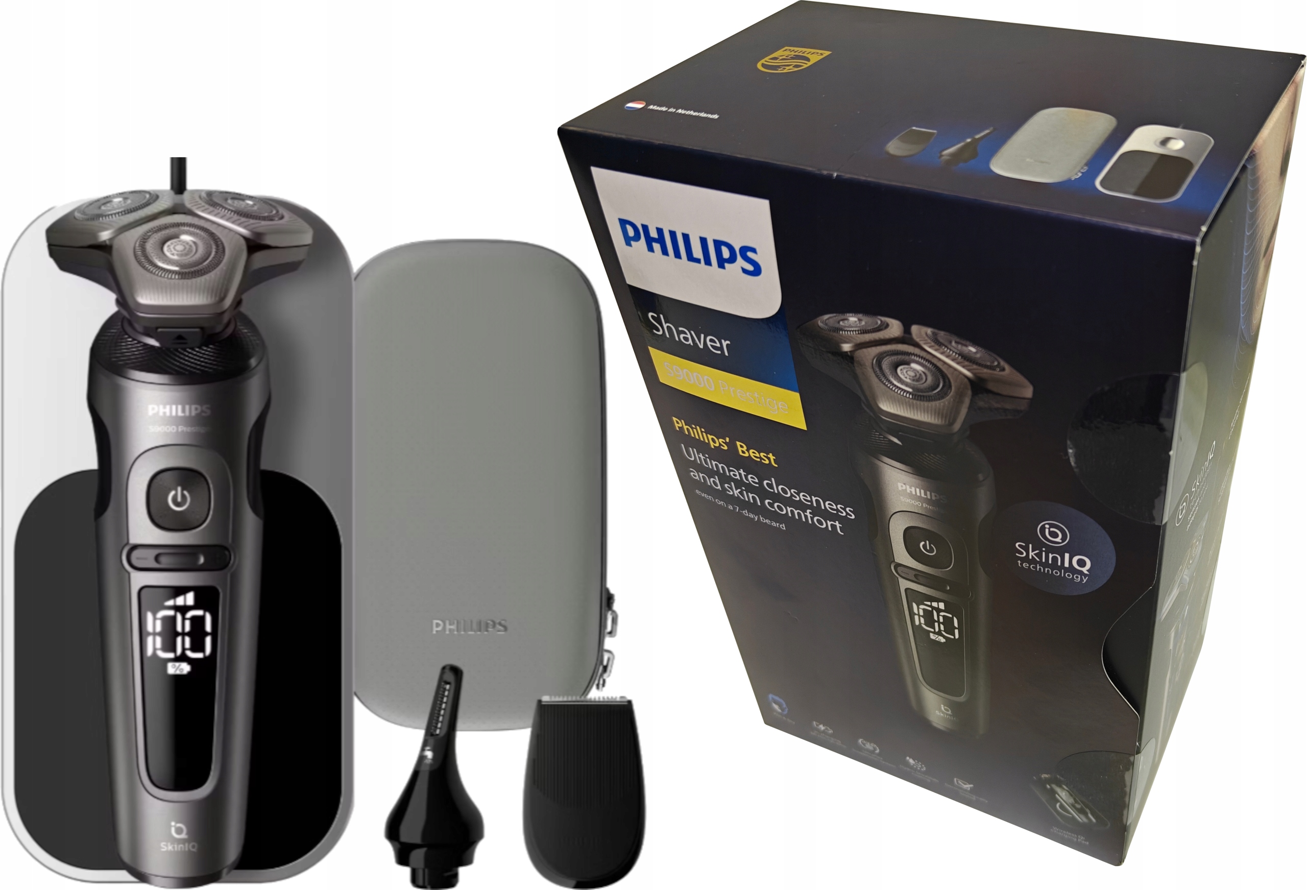 Golarka Męska Philips Shaver S9000 Prestige SP9872/15 SkinIQ Szara