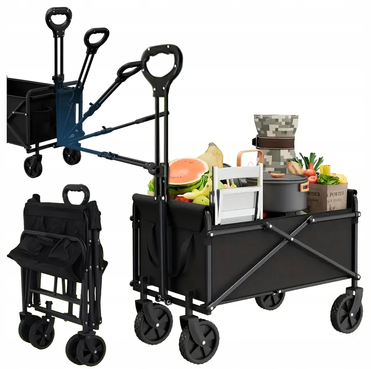 Plážový turistický vozík Zahradní skládací Camping Ryby 60 kg