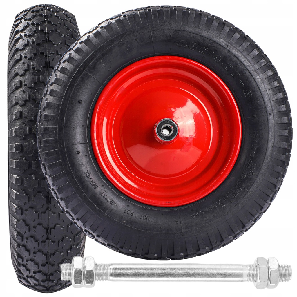 KOŁO KÓŁKO DO TACZEK TACZKI DĘTKOWE FELGA 4.00-8 + OŚKA 12x150mm 2pr 210kg