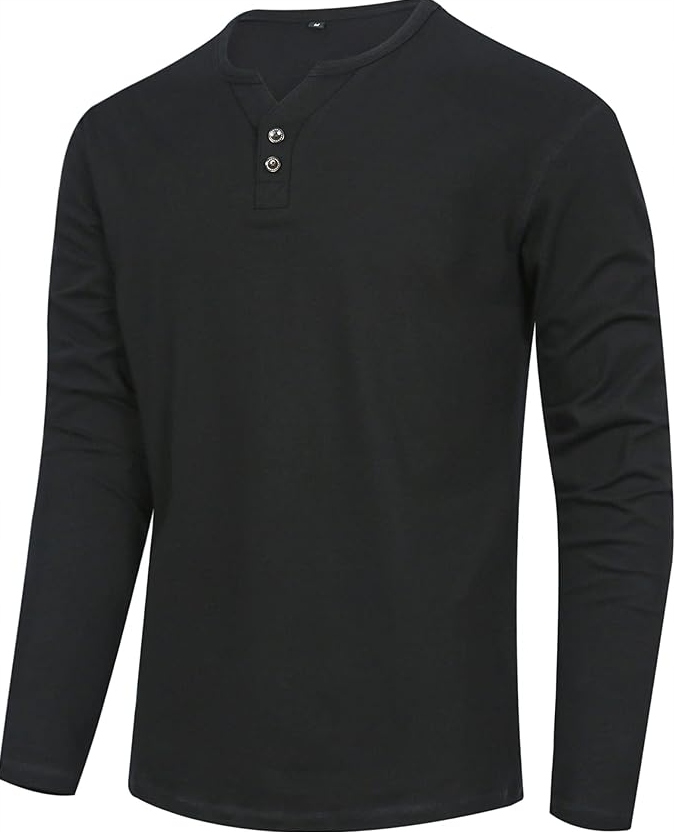 Koszulka z długim rękawem dekolt V APTRO czarna r. M