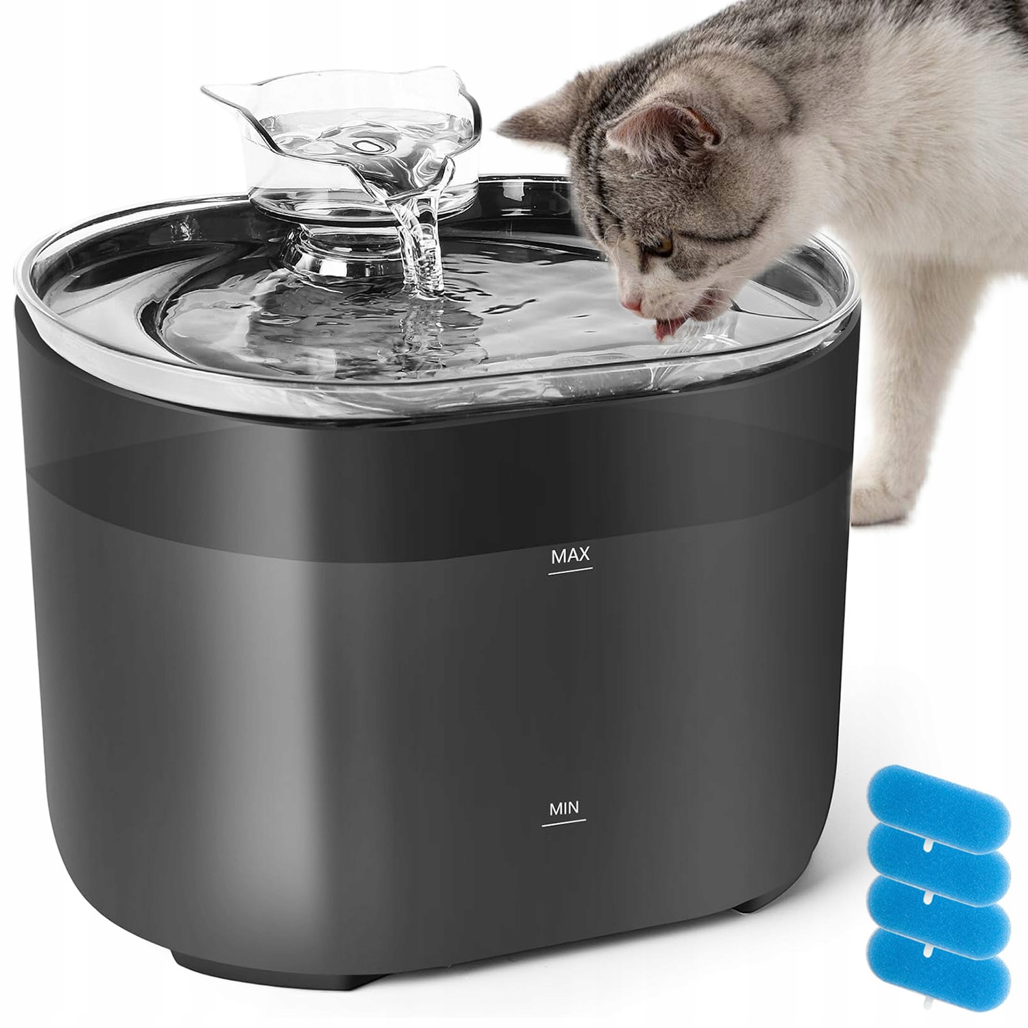 Levně Napáječka Fontána Fontána Pro Kočky Psa Tichý Filtr Automatická Napáječka 2,2L